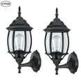 thumbnail image 1 of 2-Pack 1-Light 16.85-in Black Outdoor Wall Lantern Sconce, 1 of 6