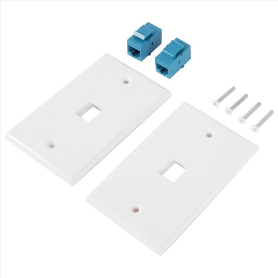 2-Pack 1 Port Ethernet Wall Plate, RJ45 Cat6 Female to Jack Inline ...