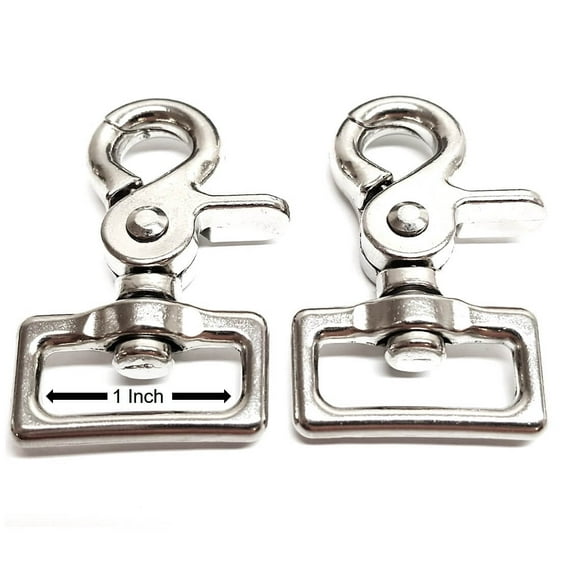 2 Pack 1" Trigger Snaps Nickel Plated Scissor Swivel