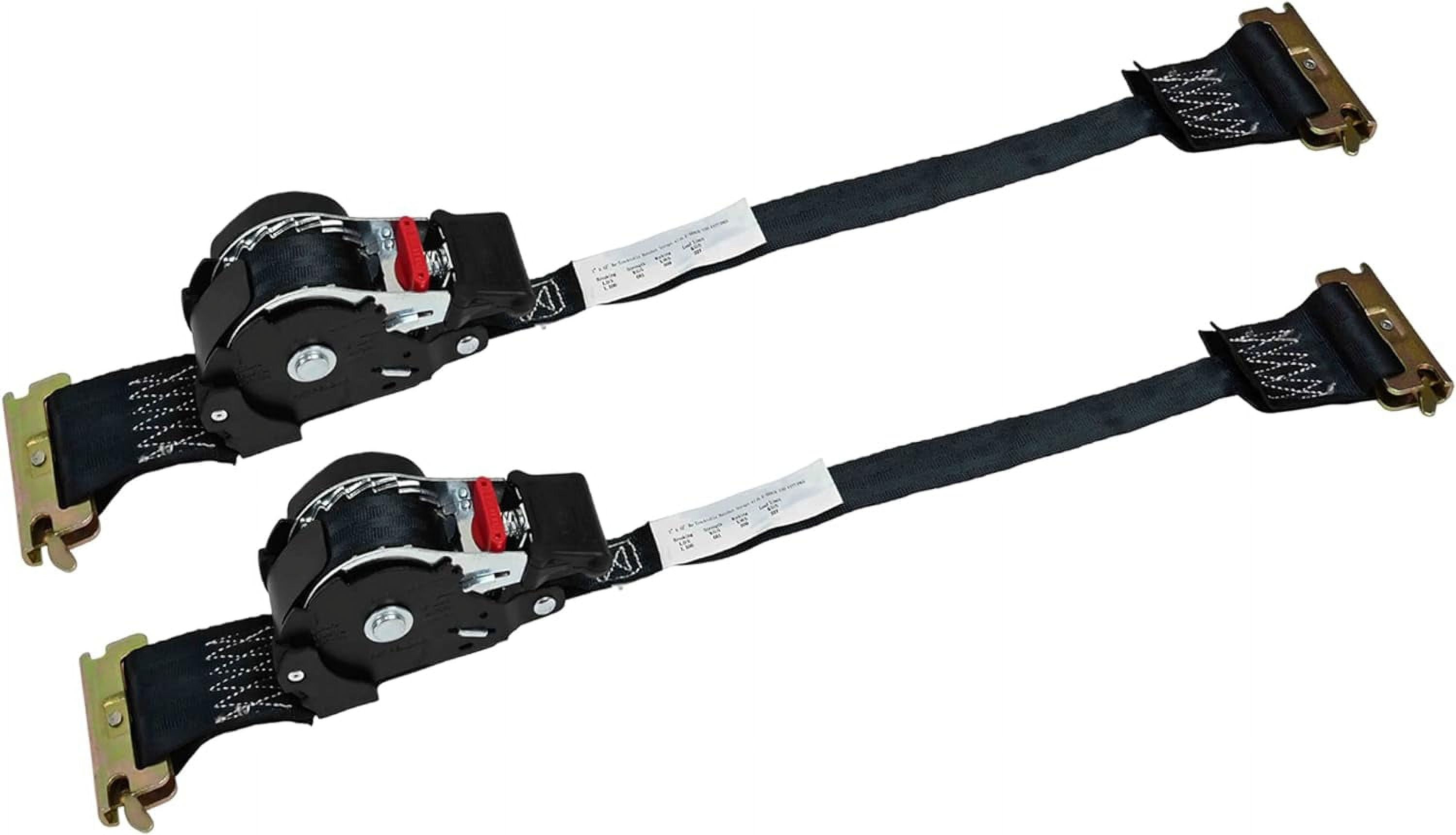 2 Pack 1'' X 12' Auto Retractable Ratchet Straps For ETrack