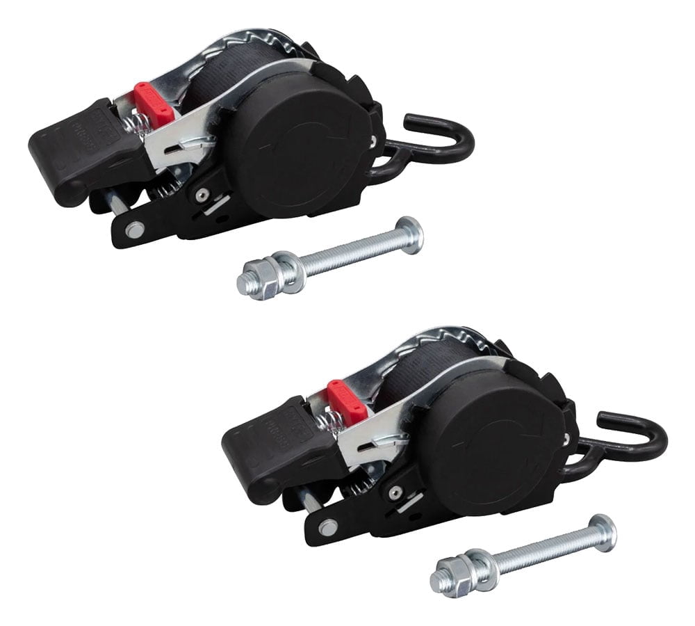 2 Pack 1'' x 10' Bolt on Retractable Ratchet Straps for Cargo - Coated S Hook Auto Retract Ratchet Straps - Self Ratcheting Strap for Boat Tie Down to Trailer & Jet Ski, ATVs, Bikes