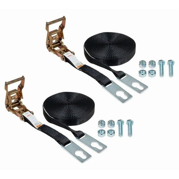 2 Pack 1" x 46' Center Ridge Strap with Ratchet & Keyhole Plates Heavy-Duty Polyester Webbing, 333 lbs WLL Fits with Trailers & Rolling Tarp Systems