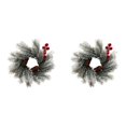 thumbnail image 1 of 2-Pack 10.6-Inch Christmas Wreaths with Red Berries and Pine Cones, Mini Norfolk Pine Door Wreath Set for Front Door, Porch, Window, Mantel and Holiday Home Decor, 1 of 4