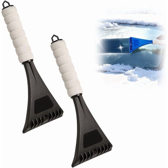 2-Pack 10.6 Inch Ice Scraper and Snow Shovel for Car Windshield