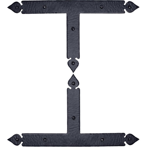 2 Pack 10.75" Metal T Bracket for Furniture - Black - Handmade Decorative Steel Brackets - Rustic Metal Corner Brackets for Front Doors, Gates, Garages, Tables & Cabinets - The Jamestown Series