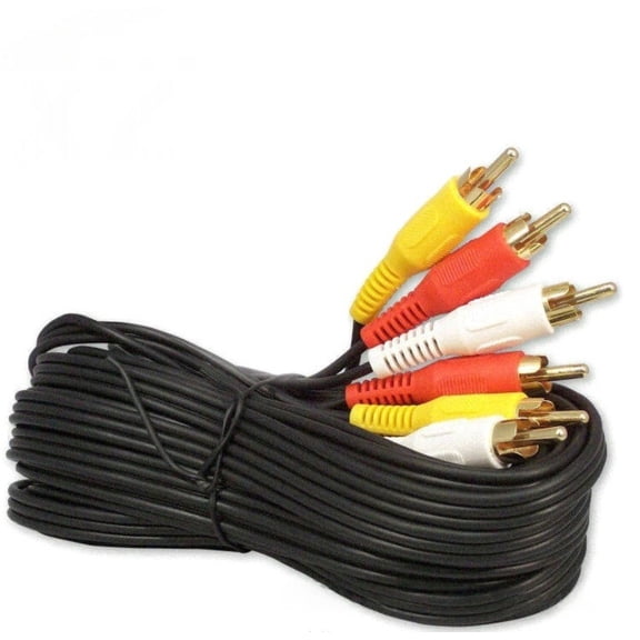 2-Pack 10-Foot 3-RCA Composite AV Cable, Red White Yellow Stereo Audio Video