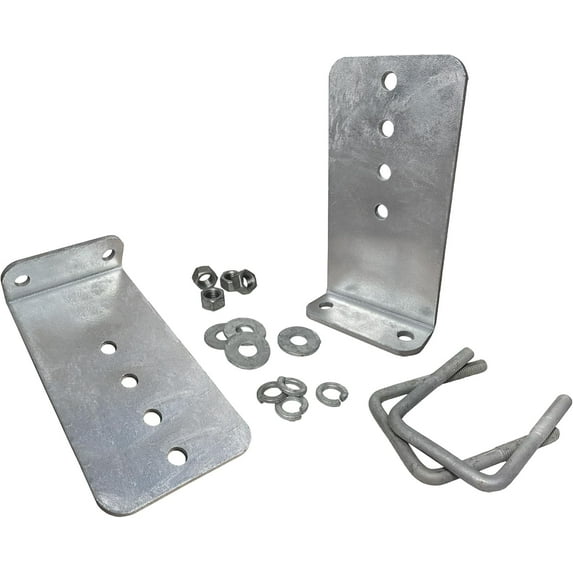 2 Pack - 10" Galvanized L-Type Bunk Bracket Kit for Boat Trailer, fits 3x3 Cross Members, Heavy Duty