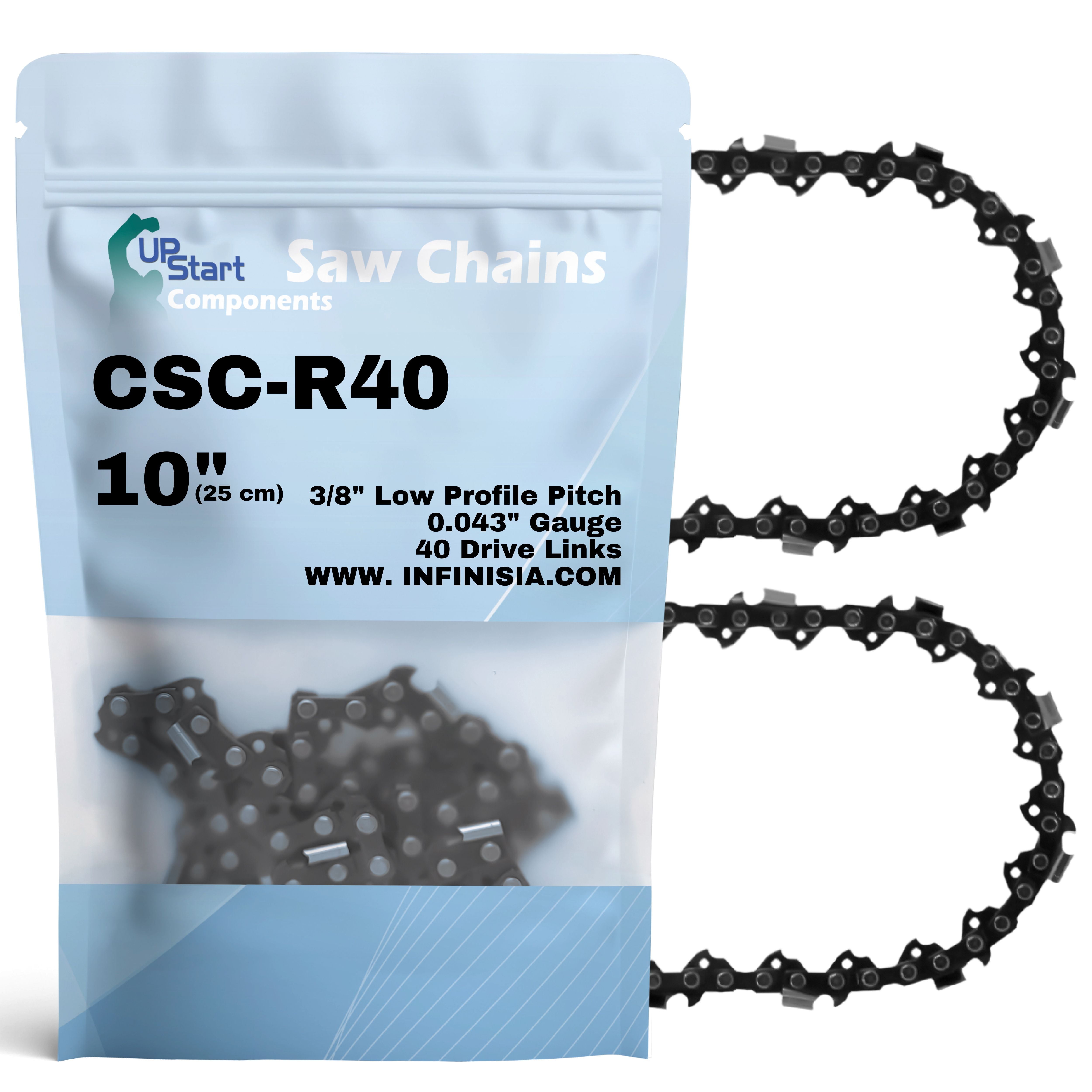 2Pack 10Inch Chainsaw Chain R40 Replacement for Black & Decker