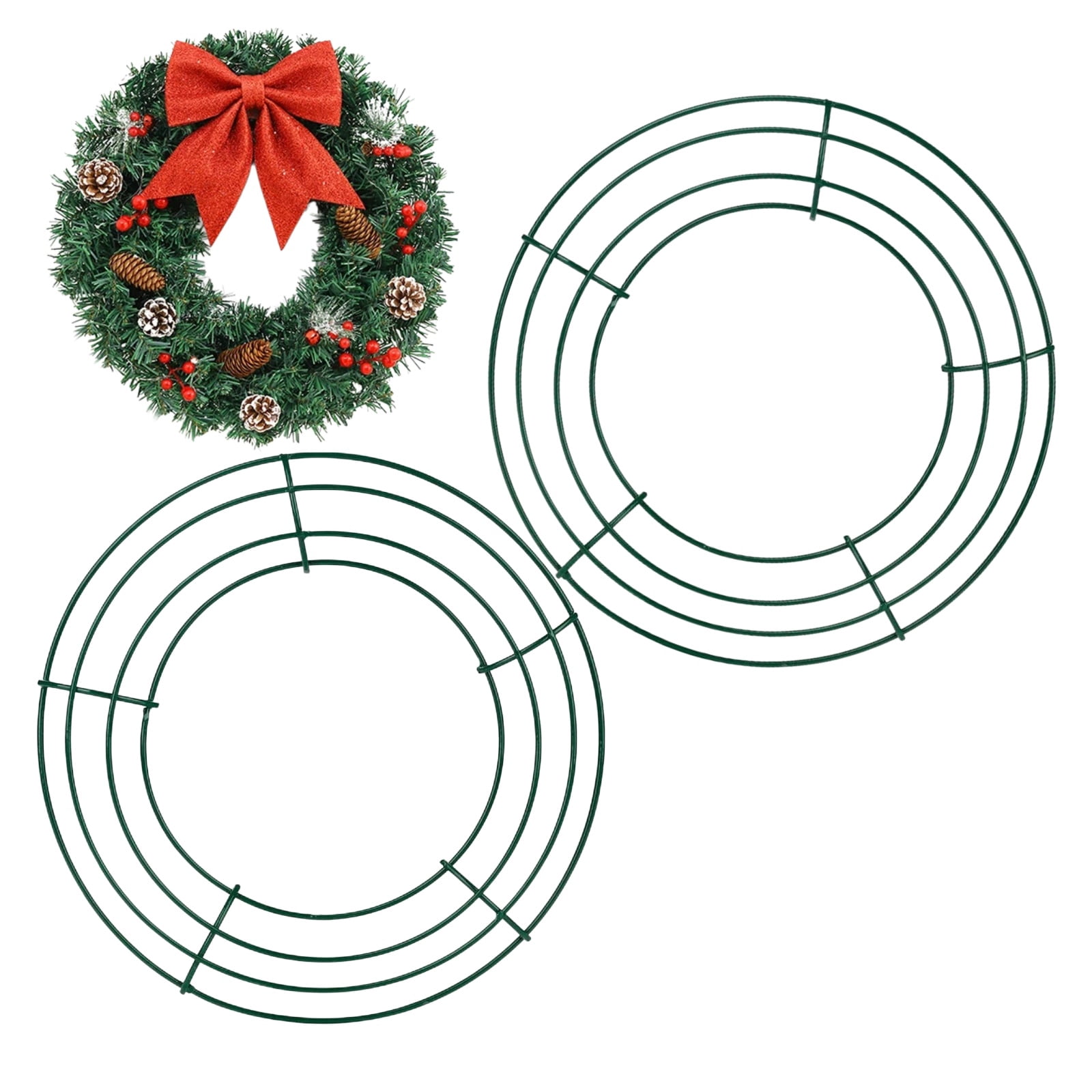 Wire Frame Props 2-Pack 10 Inches Wire Wreath Frame – Round Metal Wreath Form with Ring ...