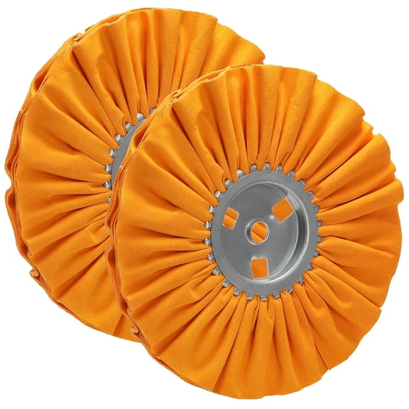 2 Pack 10" Orange Airway Buffing Wheel, 5/8'' Arbor Hole 16 Plys/Medium Polishing for Angle Grinder, Aluminum or Stainless Metal Finishing