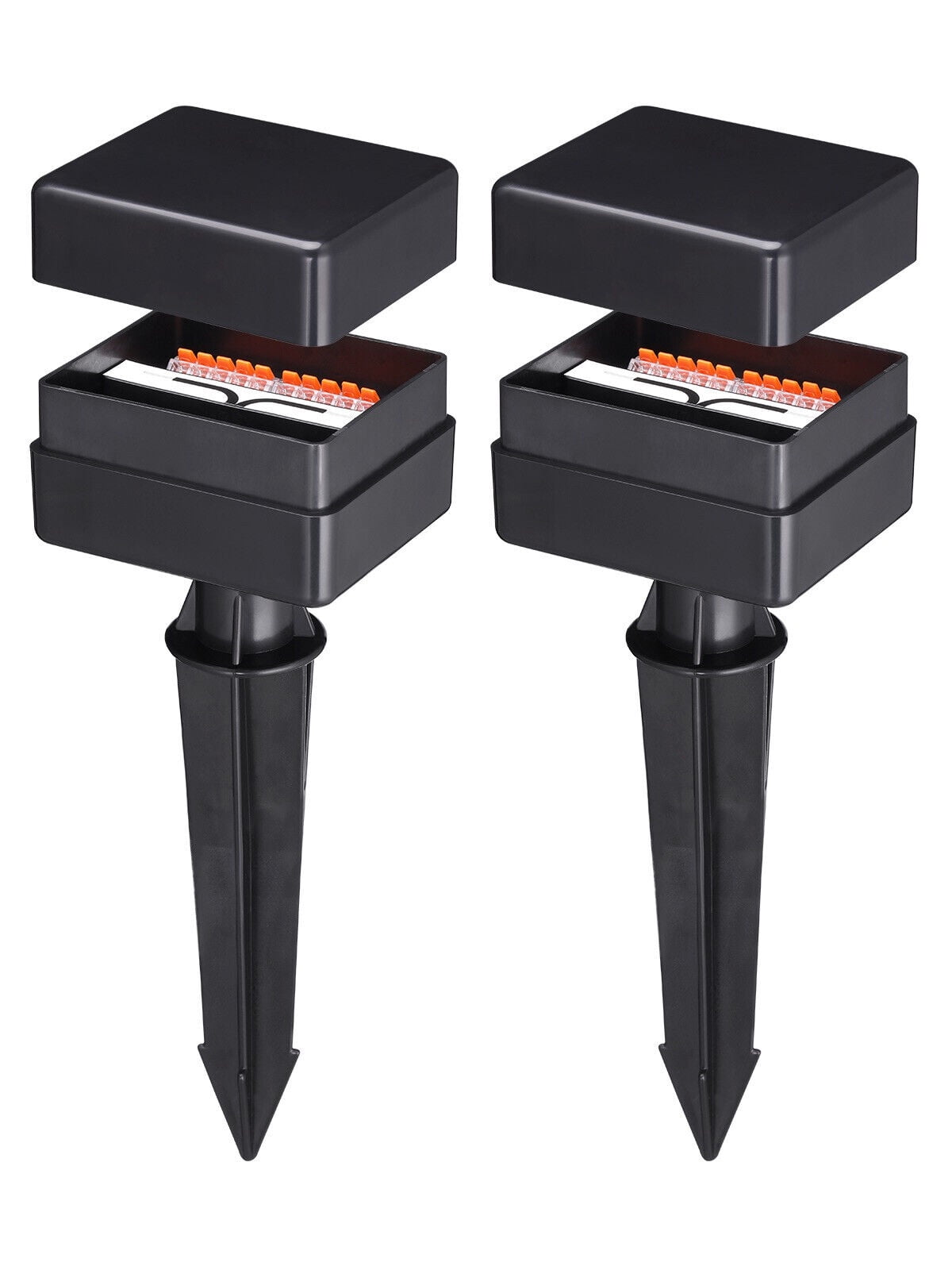 2 Pack 10-Way Junction Hub, 12-15V AC/DC Low Voltage Outdoor
