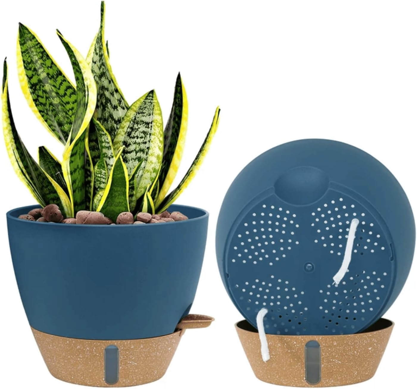2 Pack 10 inch Plant Pots, PP Plastic Self Watering Plant Pot with ...