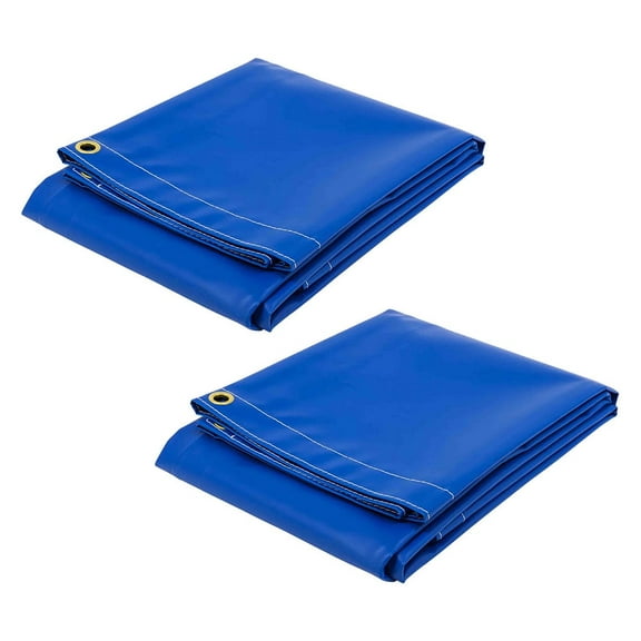 (2 Pack) 10' x 12' Heavy Duty BLUE 18oz Vinyl Utility Tarp Waterproof, Multipurpose, Cars, Boats, Campers, Pool Cover, Tent
