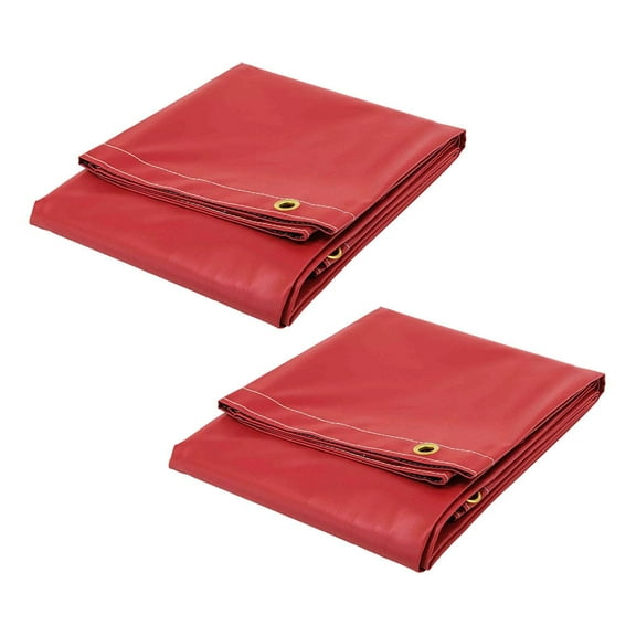 (2 Pack) 10' x 12' Heavy Duty Red 18oz Vinyl Utility Tarp Waterproof, Multipurpose, Cars, Boats, Campers, Pool Cover, Tent