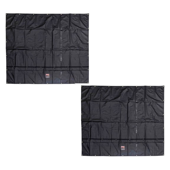 2 Pack 10'x12' Heavy Duty Smoke Tarp for Flatbed Truck - 18 Ounce Vinyl - Load Covering Tarp Protects Your Cargo from Exhaust Smoke & Dirt - Water Resistant