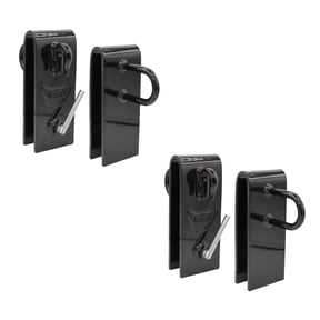 2 Pack 10"x4"x7.5" Steel Easy Lift Tractor Bucket Attachment w/ 7/16" Grab Hook, Welded Ring and Hand Crank - Universal Fit