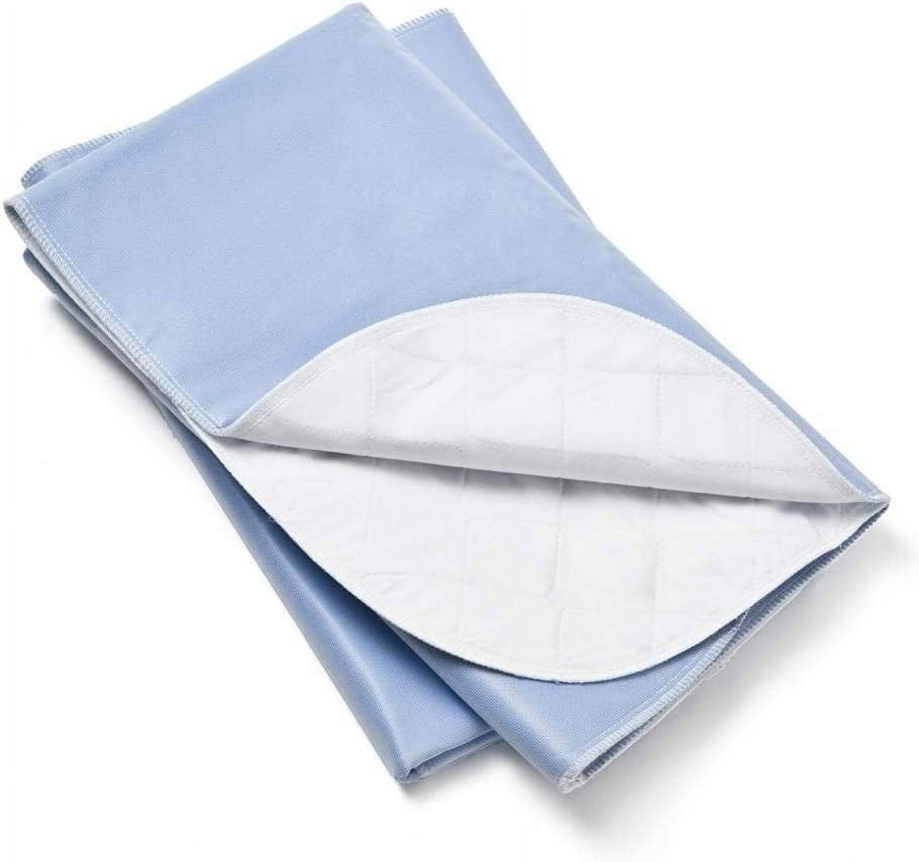 2 Pack - 100% Cotton Top 36x36 Wateproof Reusable Incontinence Underpads/Washable Incontinence Bed Pads - Green, Tan, Pink and Blue - Great for Adults, Kids and Pets (Blue)