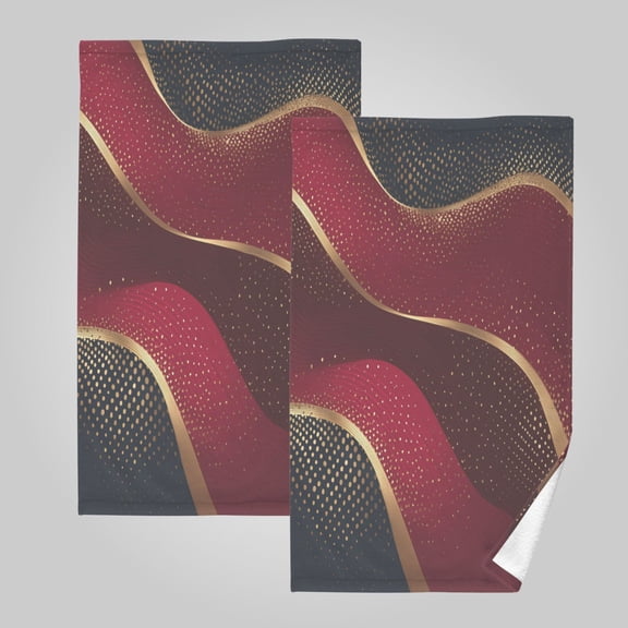 2 Pack 100% Cotton Towels Soft Absorbent Towel Set for Bathroom Beach Sports 16x28in Crimson Noir Gilded