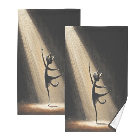 2 Pack 100% Cotton Towels Soft Absorbent Towel Set for Bathroom Beach Sports 16x28in Dance in The Dark