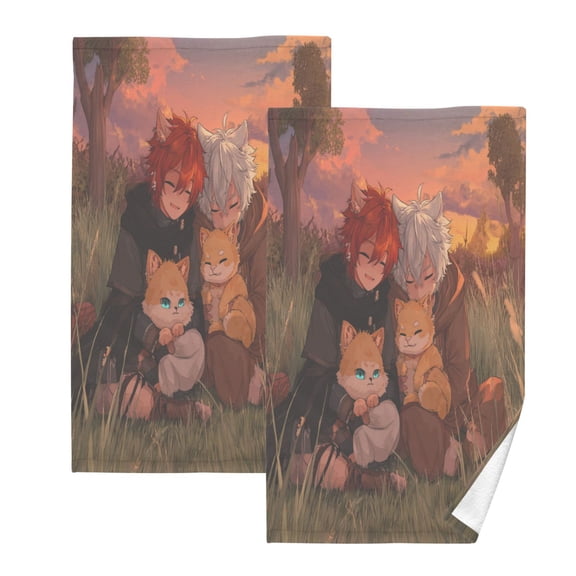 2 Pack 100% Cotton Towels Soft Absorbent Towel Set for Bathroom Beach Sports 16x28in Field Trip