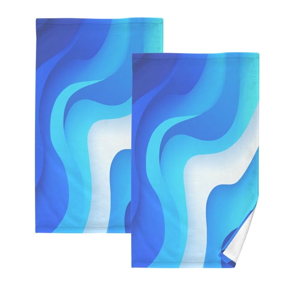 2 Pack 100% Cotton Towels Soft Absorbent Towel Set for Bathroom Beach Sports 16x28in Light Blue Flowing River