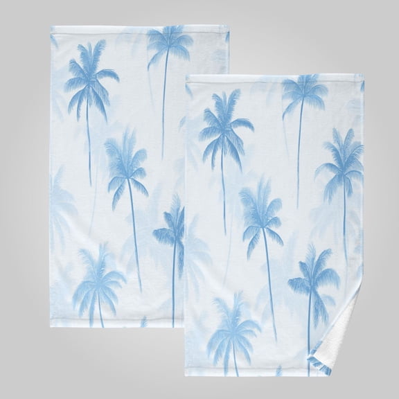 2 Pack 100% Cotton Towels Soft Absorbent Towel Set for Bathroom Beach Sports 16x28in Pale Blue Oasis