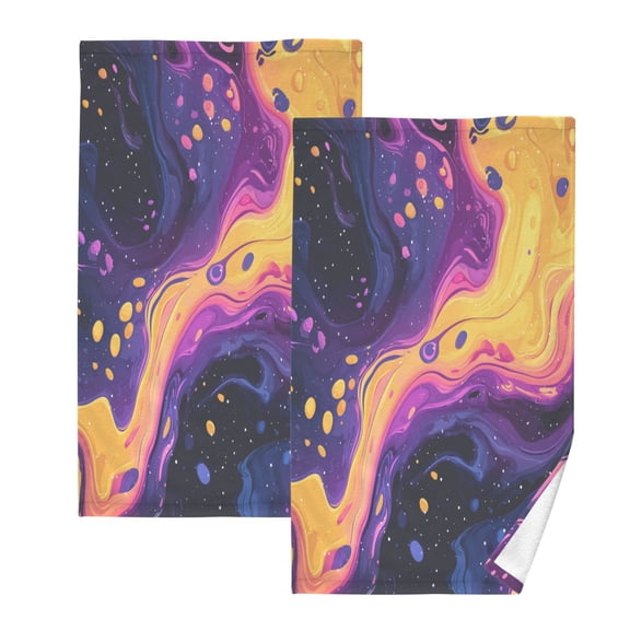 2 Pack 100% Cotton Towels Soft Absorbent Towel Set for Bathroom Beach Sports 16x28in Psychedelic Colors Pattern