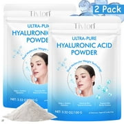 2 Pack 100% Pure Hyaluronic Acid Serum Powder, Skincare Essential, Water Soluble DIY Serums, 3.52 OZ