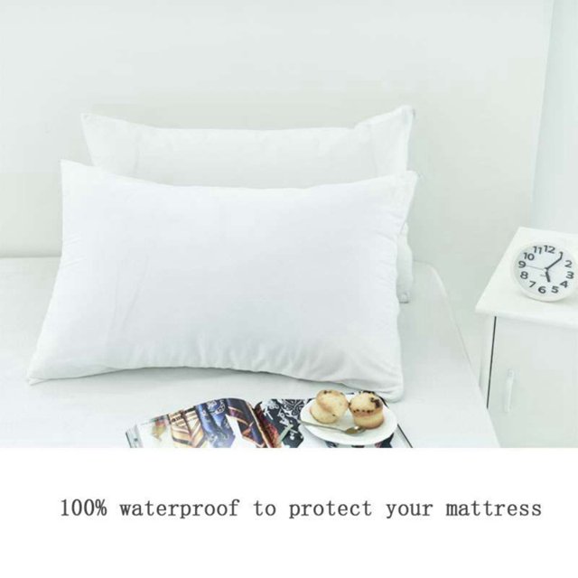 2 Pack 100 Waterproof Pillow Case, White SuperSoft Pillowcase