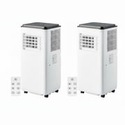 2 Pack 10000 BTU Portable Air Conditioner,3-in-1 Mobile AC Unit with Cooling, Dehumidifier & Fan,Remote & 24H Timer,Cools Up to 450 Sq.Ft for Room,Dorm,Office,White