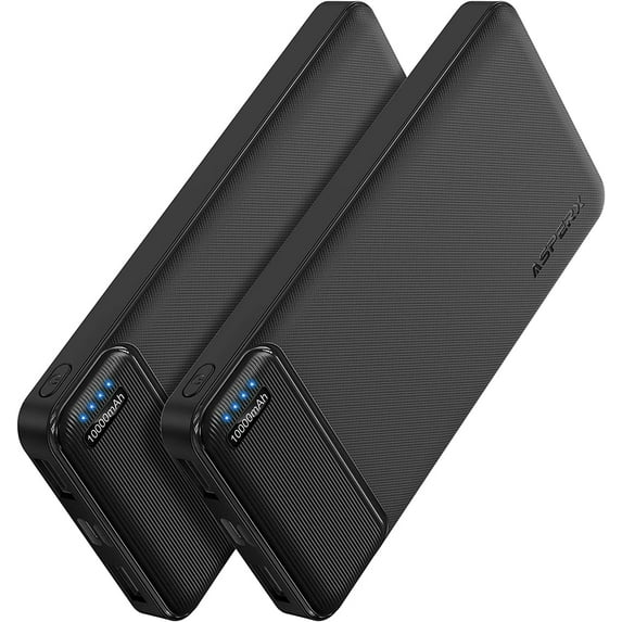 2-Pack 10000mAh USB C Output Portable Charger Power Bank Fast Charging ...