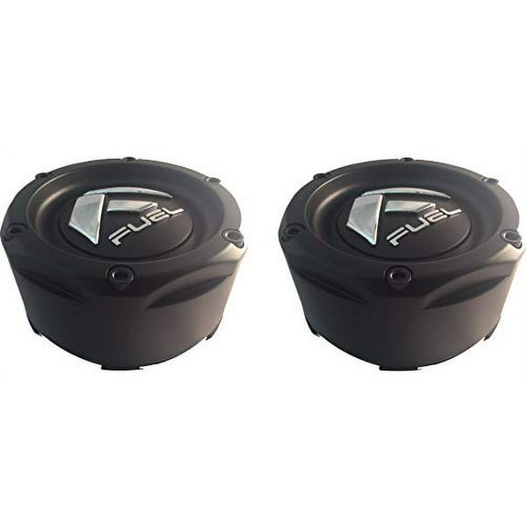 2 Pack - 1003-50SMB Fuel Matte Black Black Rivets Wheel Center Caps