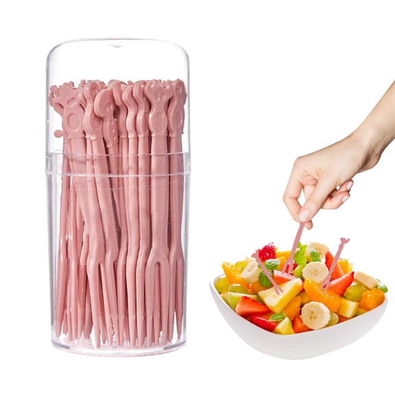 2 Pack 100PCs Plastic Cocktail Picks,Mini Appetizer Forks,Small Cocktail Forks,Cocktail Toothpicks For Appetizers