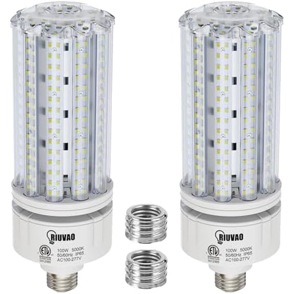 2 Pack 100W LED Corn Bulb, E26 /E39 Base Led Corn Light Bulb, Super Bright 15000lm 5000k Led Bulb, 1000W Equivalent CFL Metal Halogen HID Waterproof Led Bulb for Outdoor Indoor Area Garage