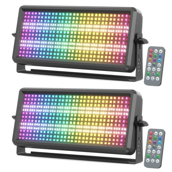 2-Pack 180W RGB + White LED Wall Washer Lights with DMX512, Sound Control & Strobe Effects for Party, Wedding, Stage Events