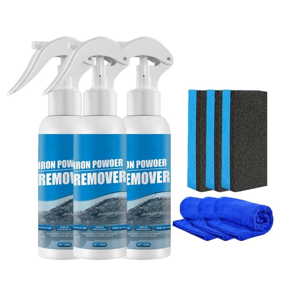 2-Pack 100ml Car Rust Remover Spray with Cleaning Cloth – Multi-Purpose Detailing Kit for Wheels/Metal (3-Month Protection, Eco-Friendly)