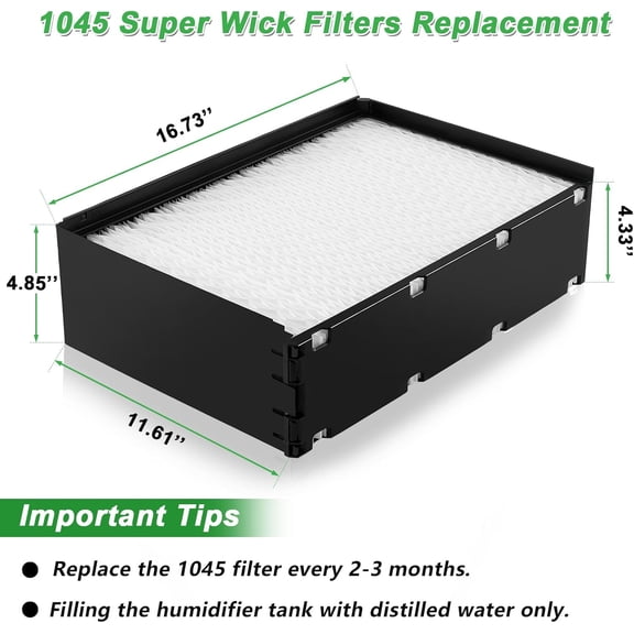 2 Pack 1045 Wick Humidifier Filter Compatible with Essick -CARE Models H12300 H12400 H12600 for Clean