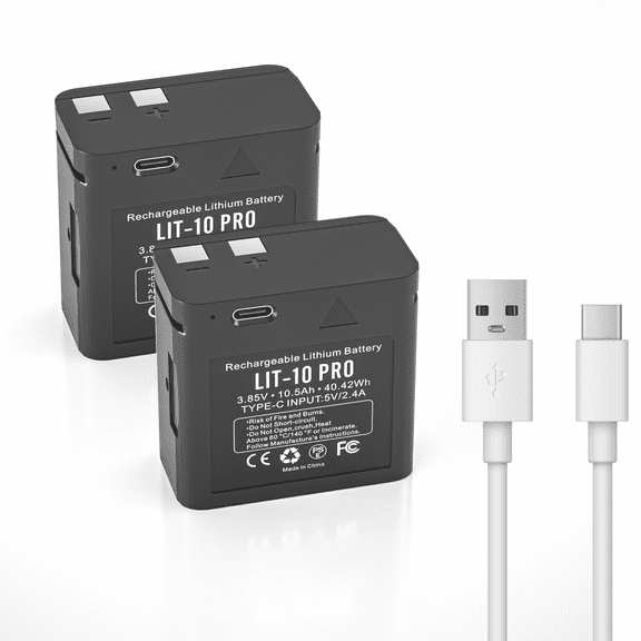 2 Pack 10500mAh Rechargeable Lithium Battery for Cellular Trail Camera, Compatible with SPY-POINT LM2,Link-Micro/Cell-Link Series, Including Charging Cable