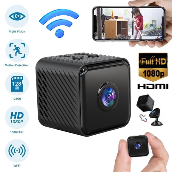 2 Pack 1080P Mini Security Camera, Infrared Night Vision Wireless WiFi Camera, Remote Surveillance Cam with Motion Detection, Home Security Video Recorder