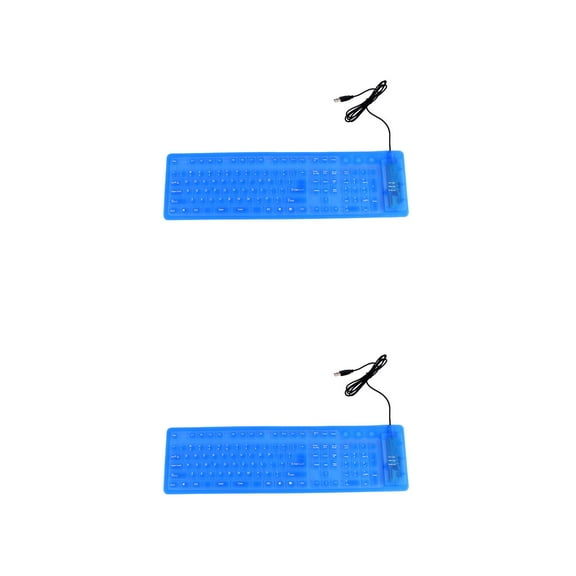 2 Pack 109 Key Silicone Folding Keyboard Silent Computer Keyboards Mini Work
