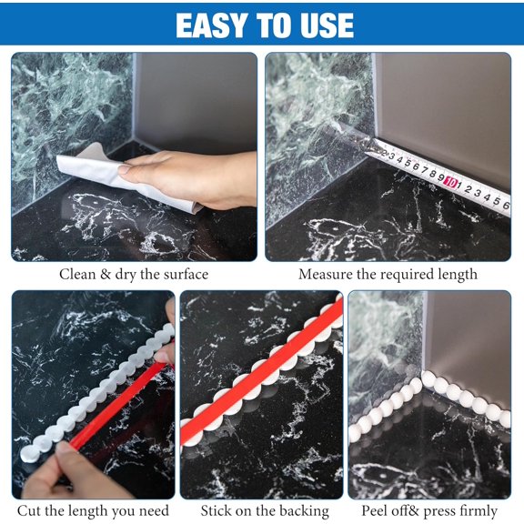 2 Pack 10ft Peel and Stick Wall Molding Trim for Walls Flexible Trim Decorative Beads Baseboard Pearl Trim Mirror Frame Tape Border Peel and Stick for Bathroom 15mm Total 20ft$$Tools & Hardware Other