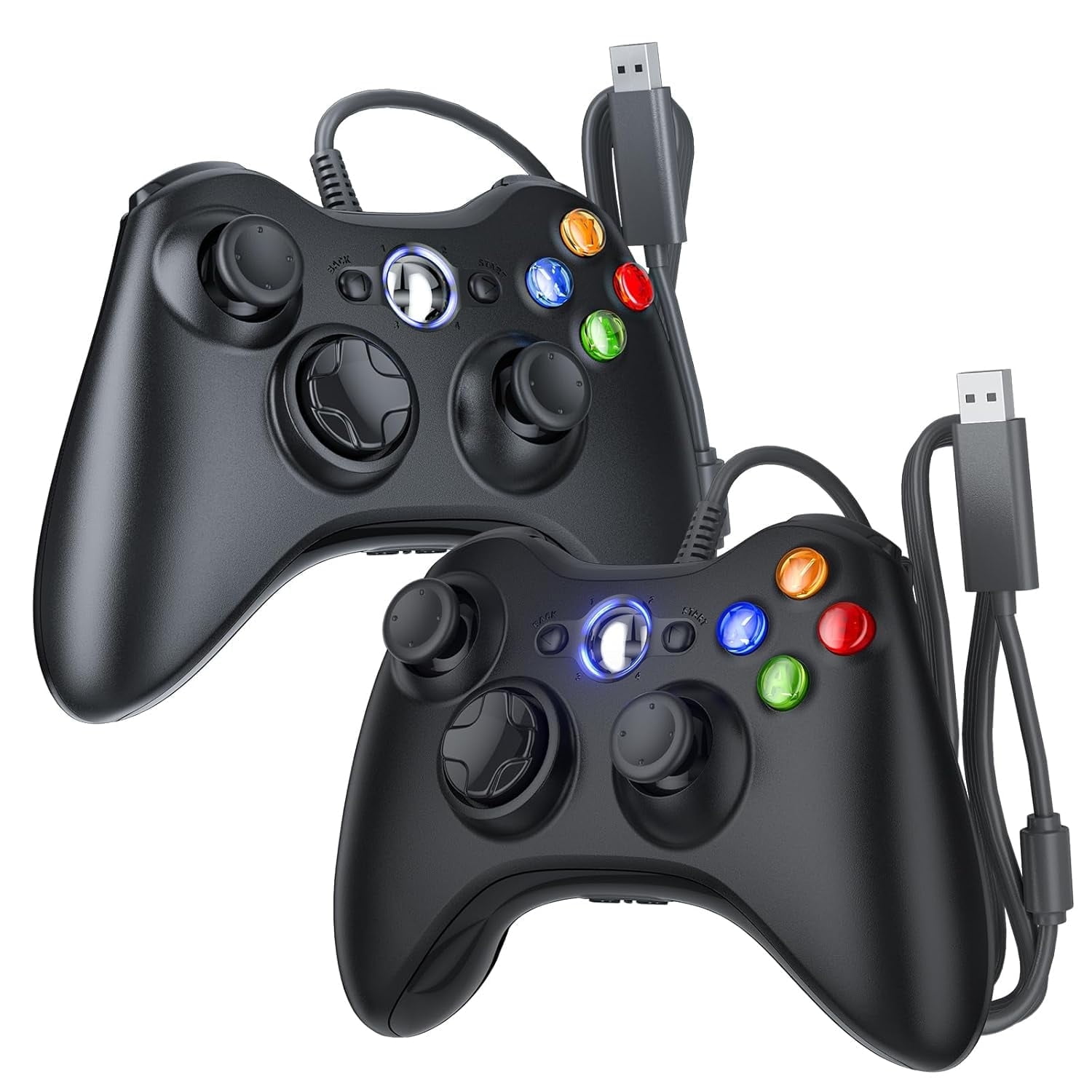 2 Pack X-Box 360 Controller Wired Joysticks Video Game Controller with Wired USB for Microsoft X-Box 360 & PC Windows XP/7/8/10, with Upgrad Joystick