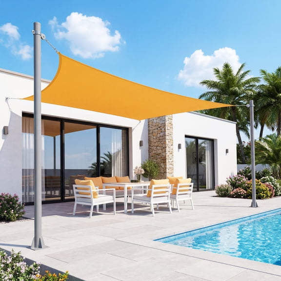 2 Pack 10ft Shade Sail Poles with D-Clamps, Heavy Duty Rust-Resistant Support Post Kit for Backyard Patio Courtyard