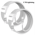 thumbnail image 1 of [2 Pack- 10ft] XUDUO Nylon Braided Fast C to iPhone Cable for iPhone 14/13/12/11/XS/XR/X/8, 1 of 7