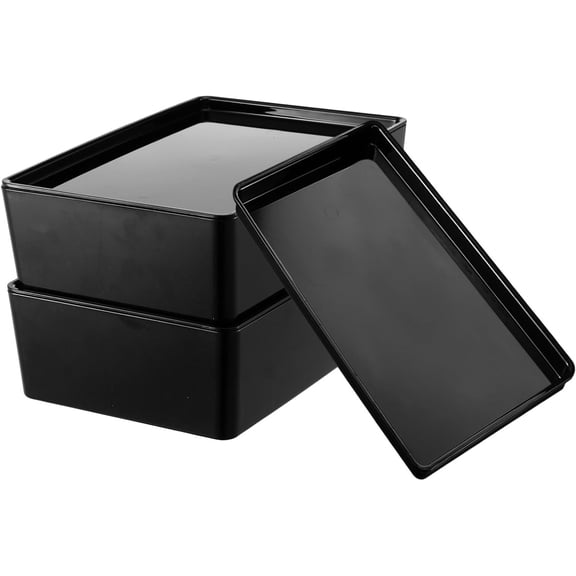 2-Pack 10x6.9 Inch Plastic Storage Bins with Lids for Home Organization