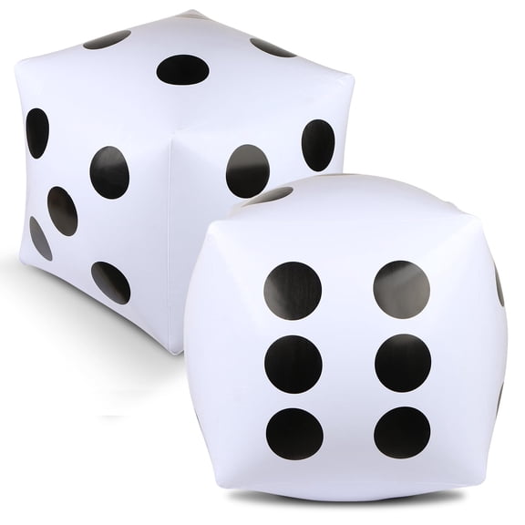 2 Pack 11.8 Inch Giant Inflatable Dice for Outdoor Party Lawn Pool Beach Games