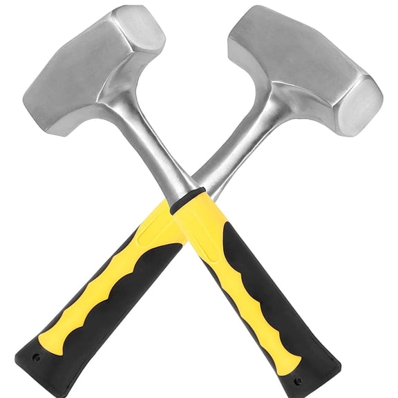 2 Pack 11 Inch 4 Lbs Sledge Hammers, Drilling Hammer, Anti-Slip Crack Hammer with Forged Steel Construction for Home Use, Industrial Use, Car Repair