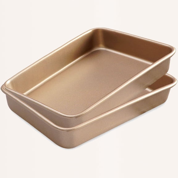 2 Pack 11 Inch Baking Sheet Pans, Deep Size Baking Pan Nonstick Cookie Sheet Brownie Cake Pan Bread Pan Toaster Oven Tray Bakeware, 11x9x2 Inches, Easy Clean & Food Safe (11 x 9 x 2")
