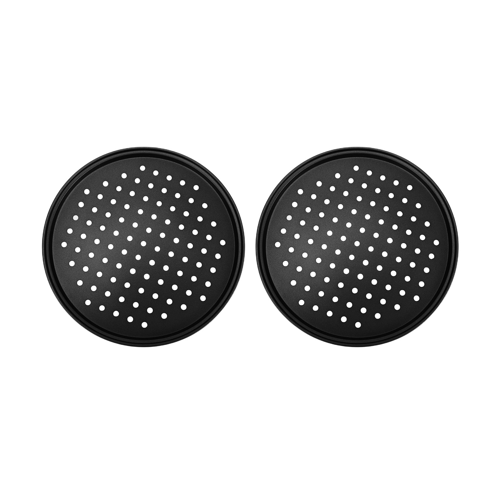 FUIKEING 2 Pack 11 Inch Perforated Pizza Pans - Carbon Steel, Nonstick Coating, Fits Toaster Oven