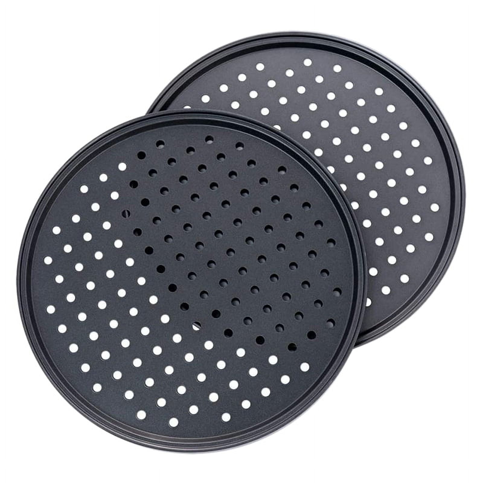 EIMELI Pizza Pans With Holes 11 Inch Pizza Pan Dishwasher Safe Perfect  Results Premium Non-Stick Bakeware Pizza Crisper Pans (1 set)